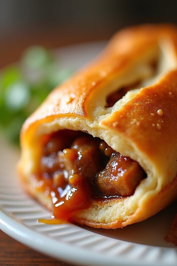 adobo filled flaky pastry