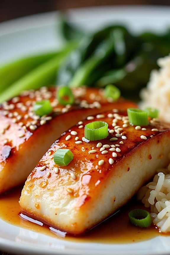 asian inspired baked sea bass