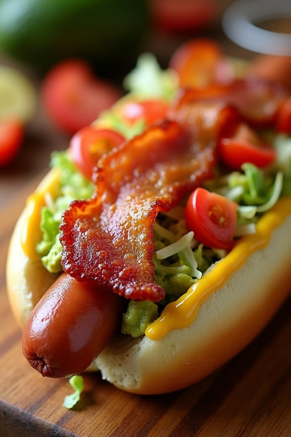 avocado bacon hot dog delight