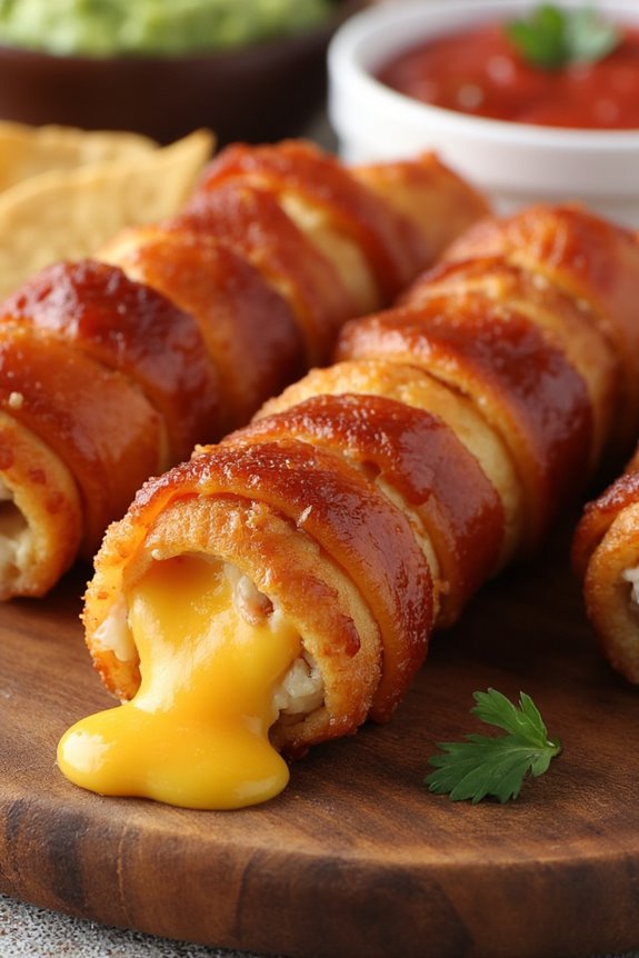 bacon wrapped cheesy pastries