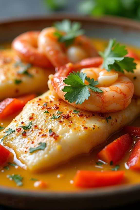 bahian fish with shrimp sauce