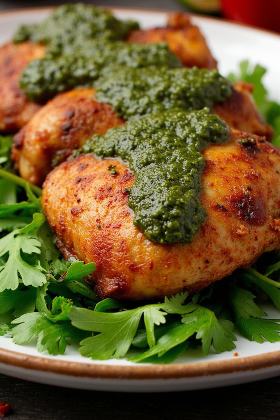baked chicken with chimichurri sauce