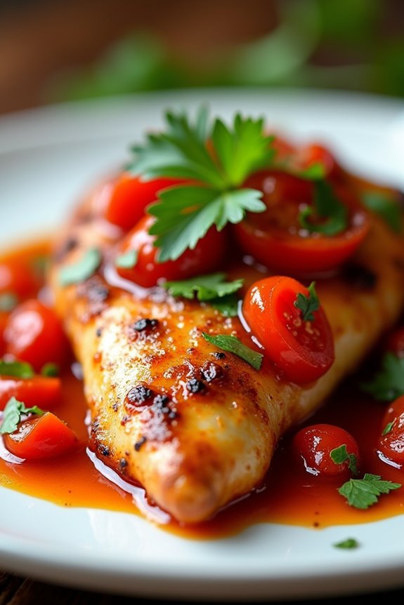 baked chicken with hogao sauce