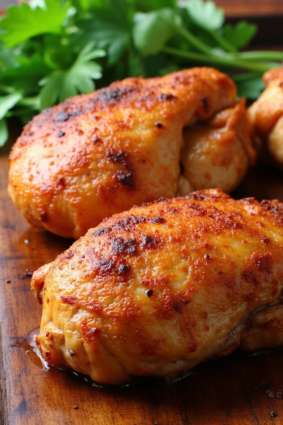 baked paprika marinated chicken thighs