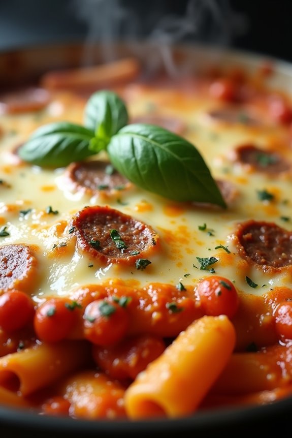 baked pasta with sausages