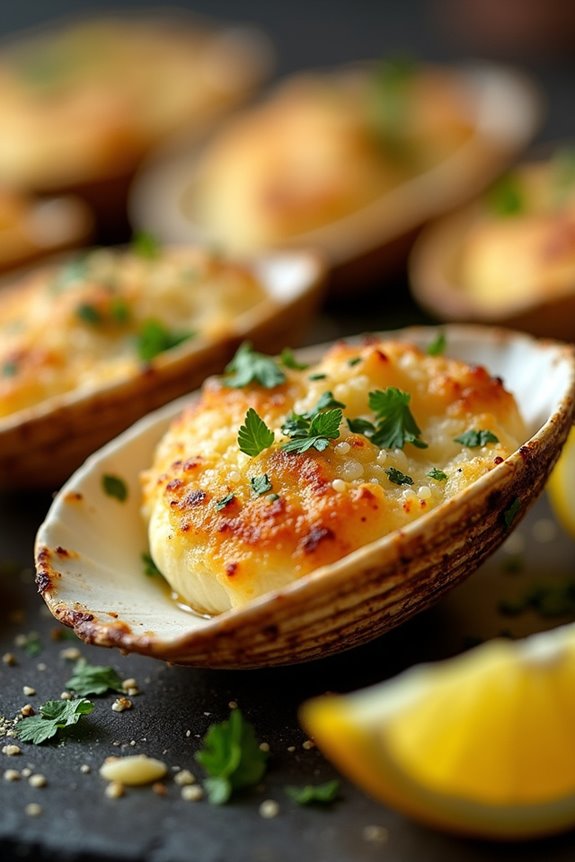 baked razor clams delightfully seasoned