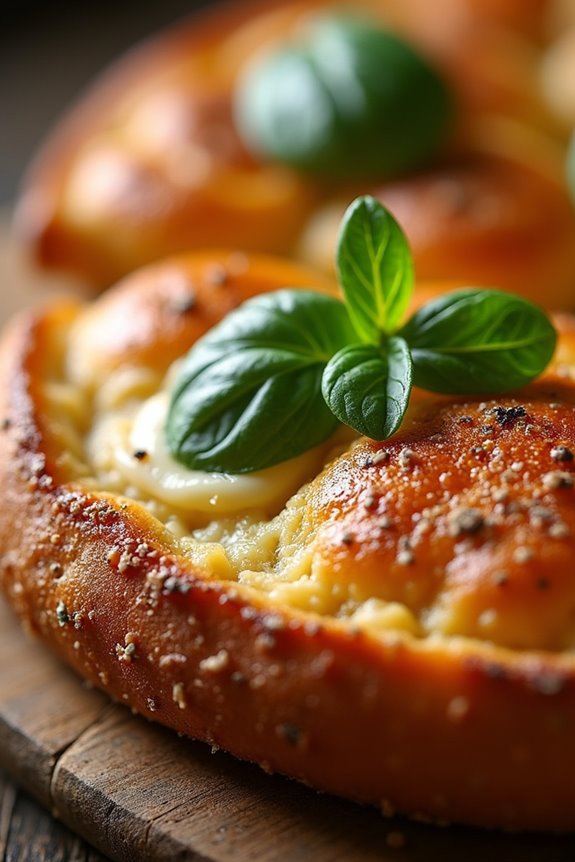basil mozzarella stuffed bread
