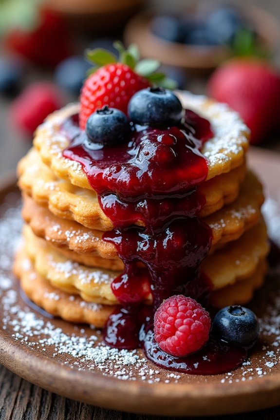 berry compote with sopaipillas