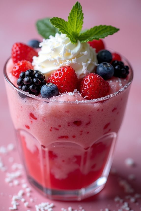 berry filled creamy dessert