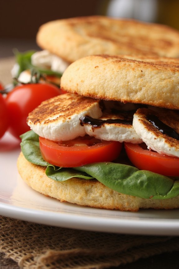 caprese inspired cornmeal delight