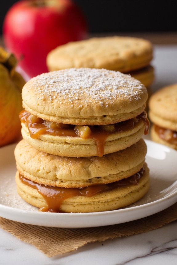 caramel apple cookie sandwiches