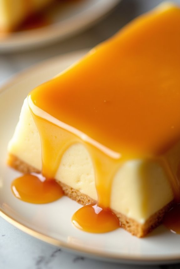 caramel drizzled custard dessert
