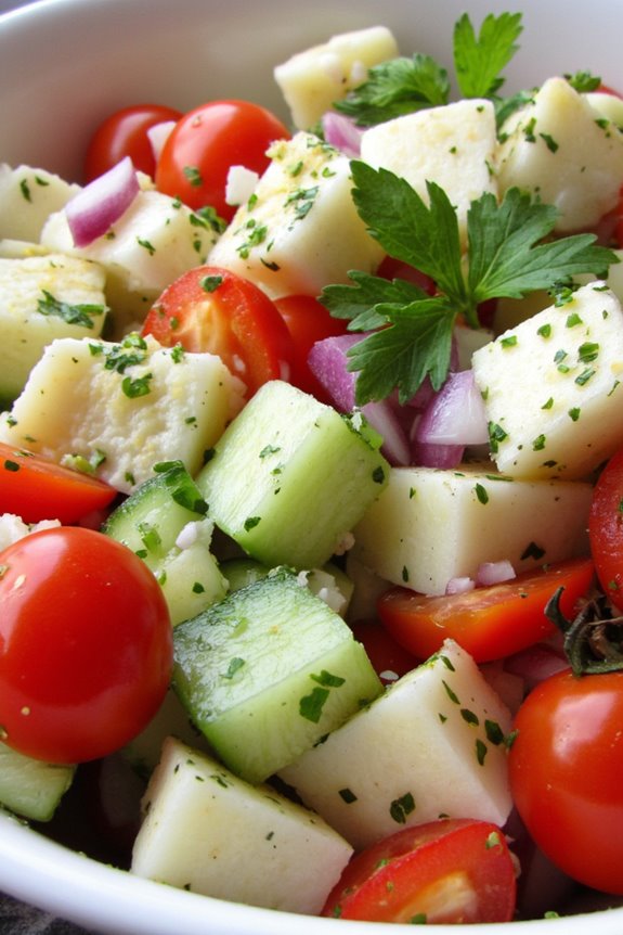 cassava salad with herbs