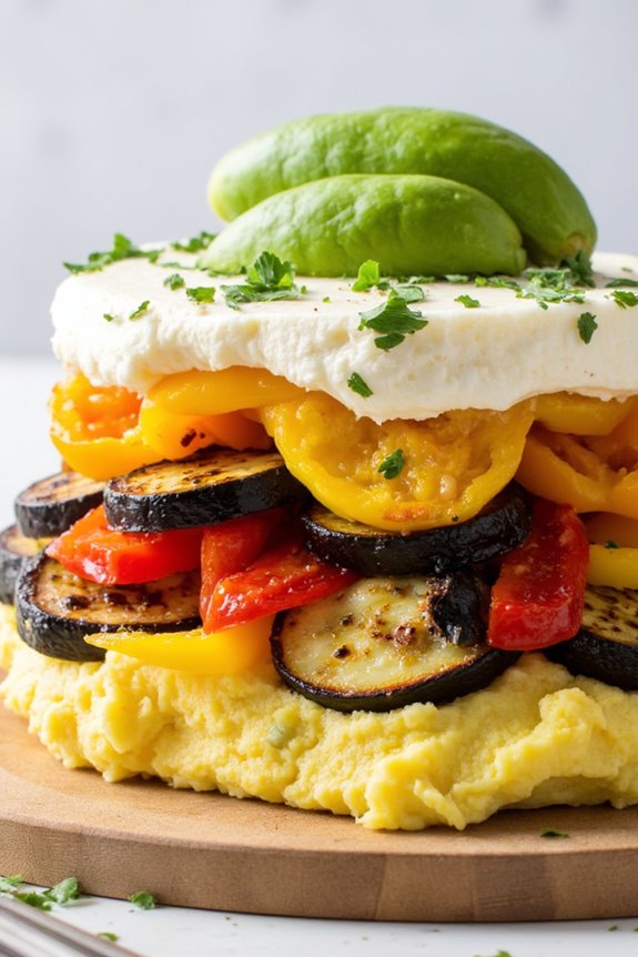 causa with roasted vegetables