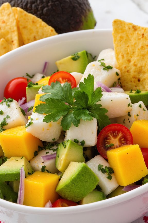 ceviche with mango and avocado