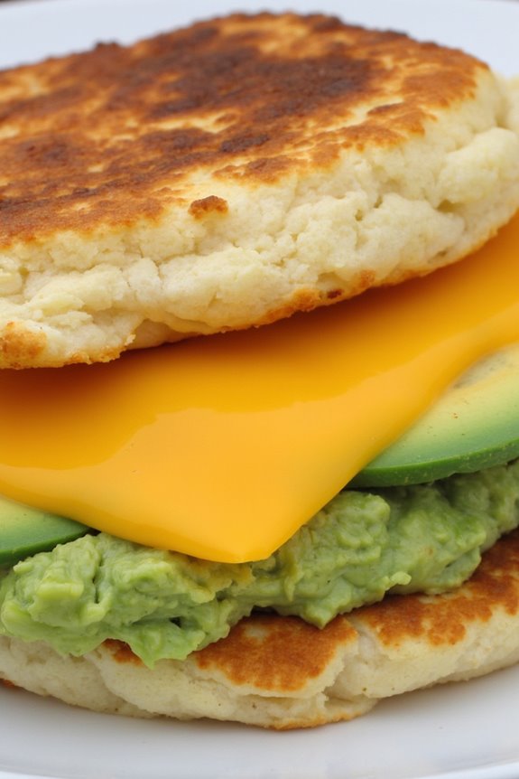 cheesy avocado filled arepas