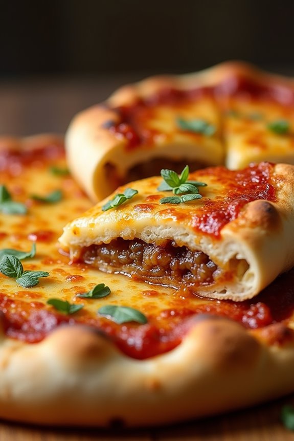 cheesy onion stuffed pizza