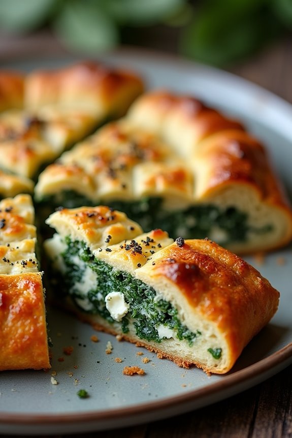 cheesy spinach feta pie