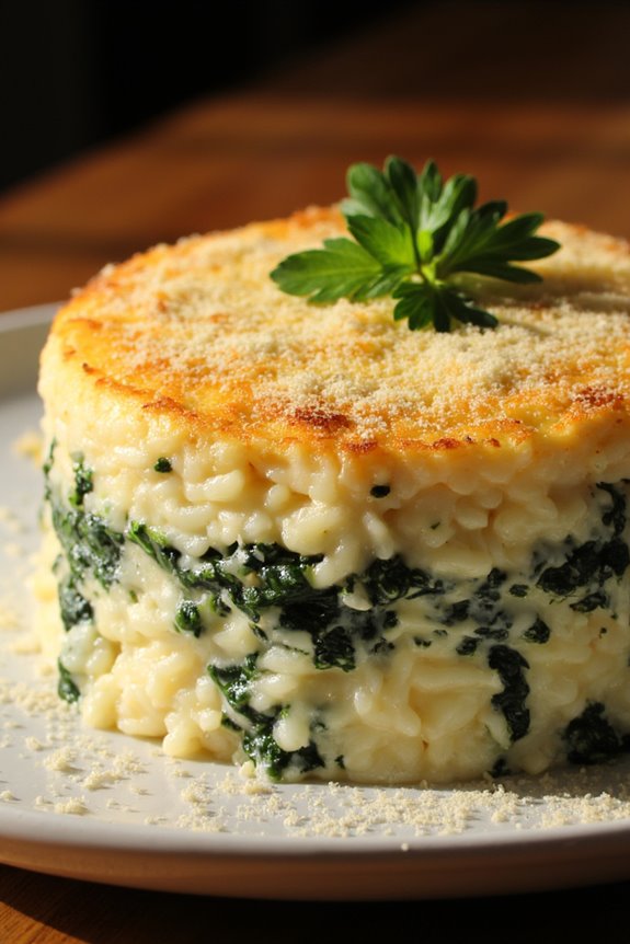 cheesy spinach rice casserole