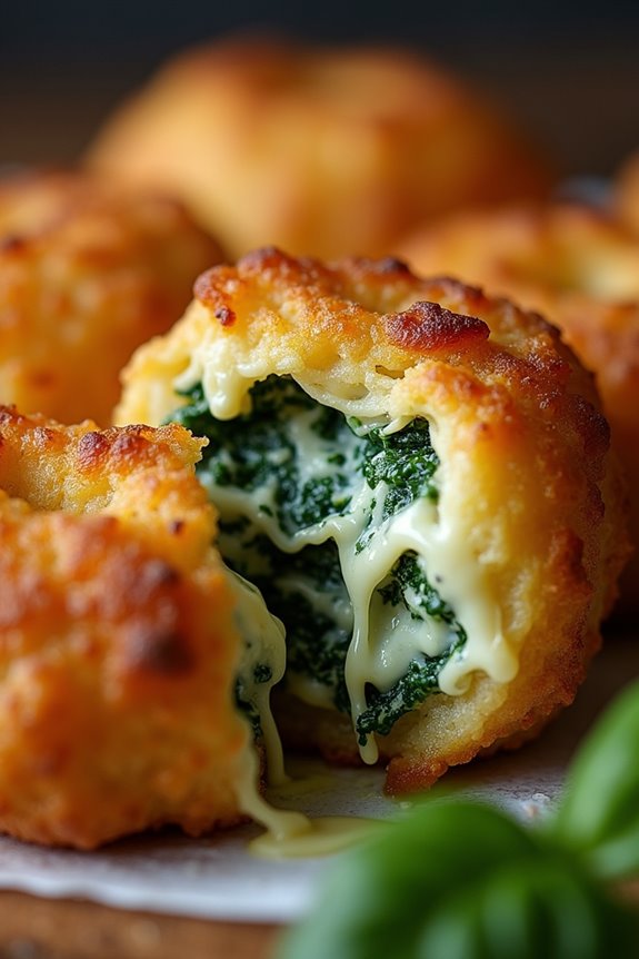 cheesy spinach stuffed acaraj
