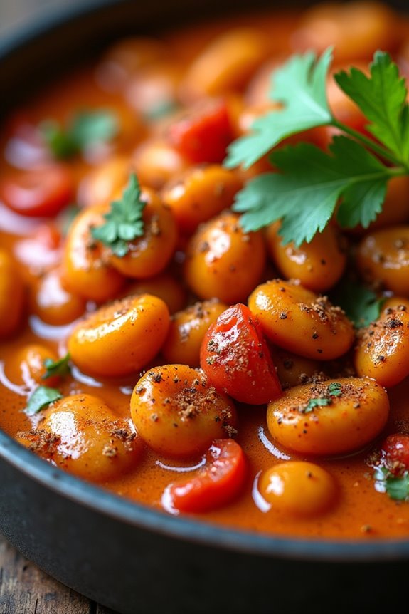 chilean beans with roasted tomatoes