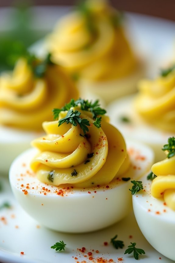 chimichurri flavored deviled eggs