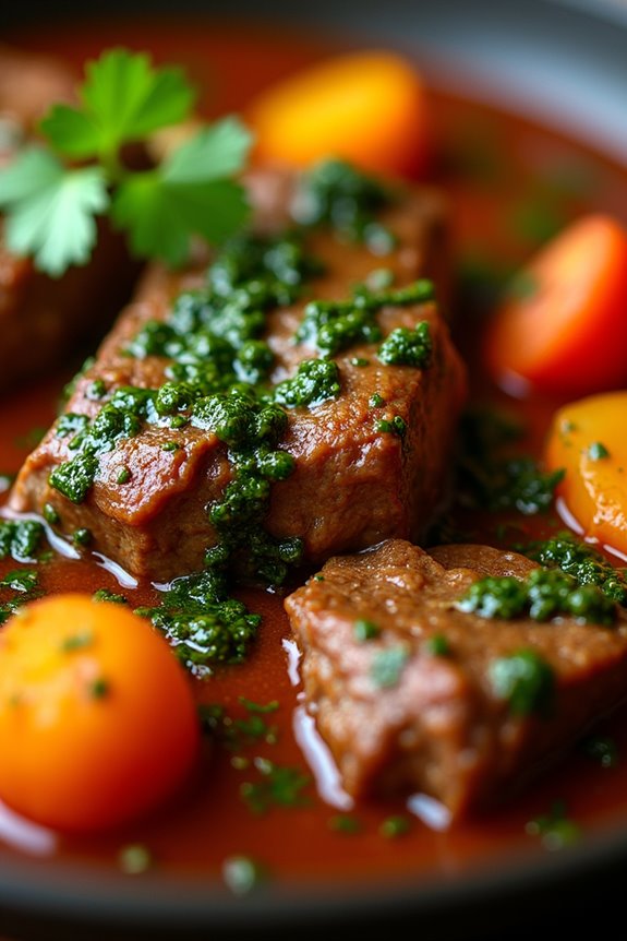 chimichurri infused beef stew