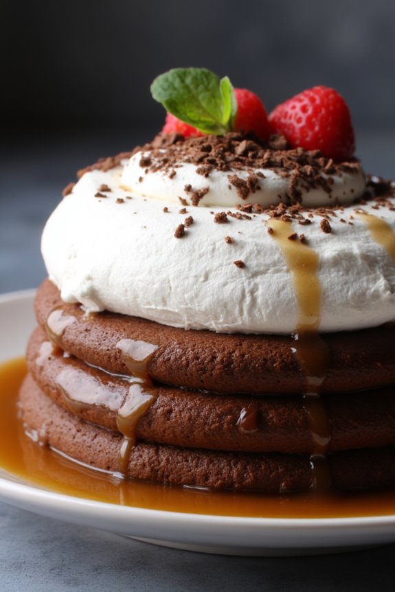 chocolate dessert with meringue