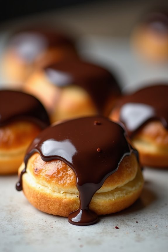 chocolate dipped dulce de leche pastries