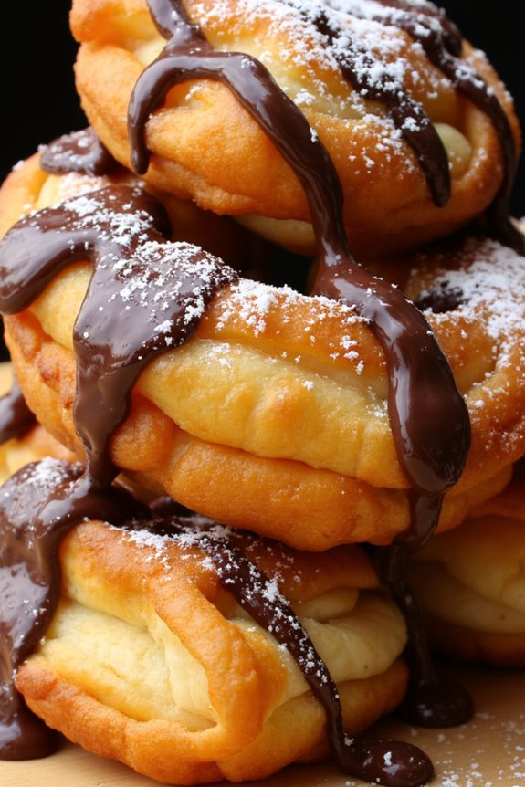 chocolate drizzled peruvian dessert