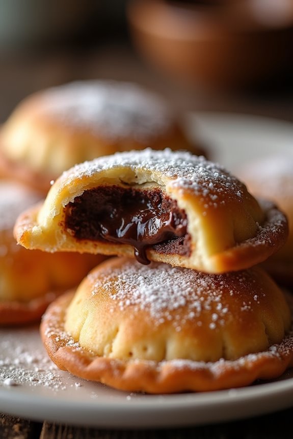 chocolate filled sweet pastries