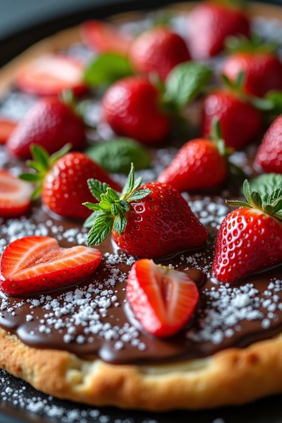 chocolate strawberry dessert pizza