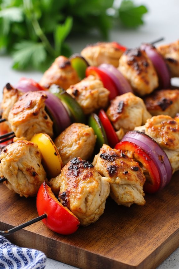 citrus flavored grilled chicken skewers