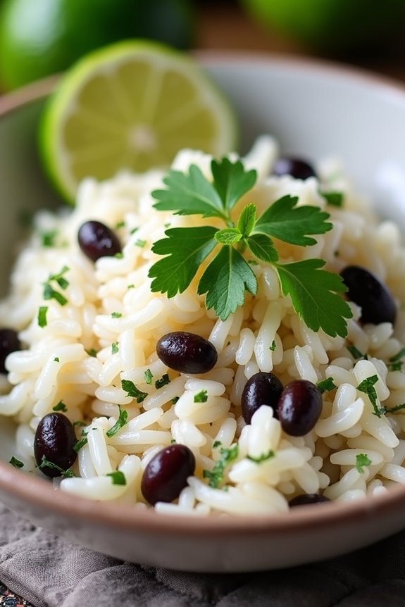 coconut black bean rice
