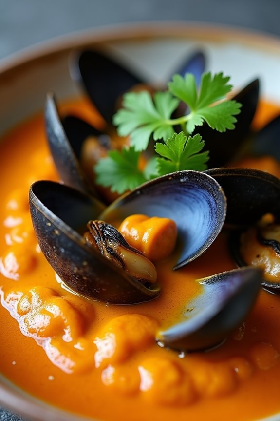 coconut curry mussels delight