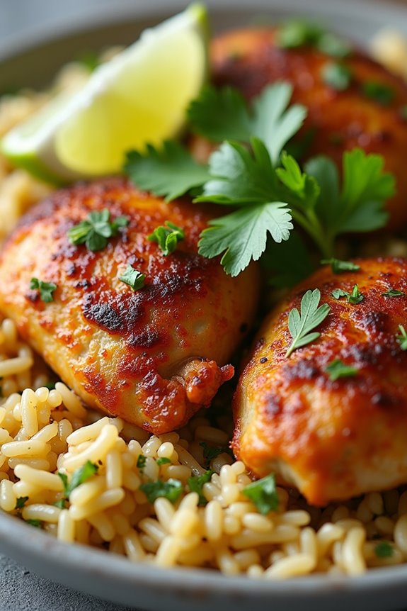 coconut rice with chicken