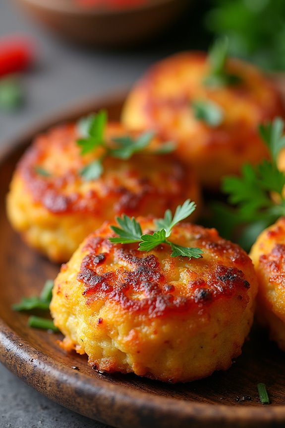 codfish cakes with peppers