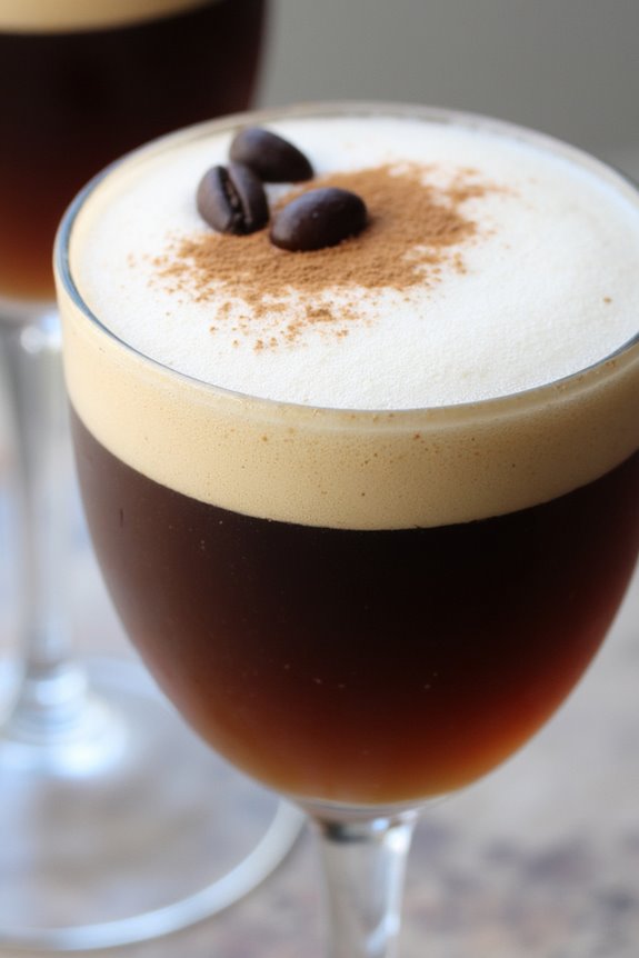 coffee infused pisco sour cocktail