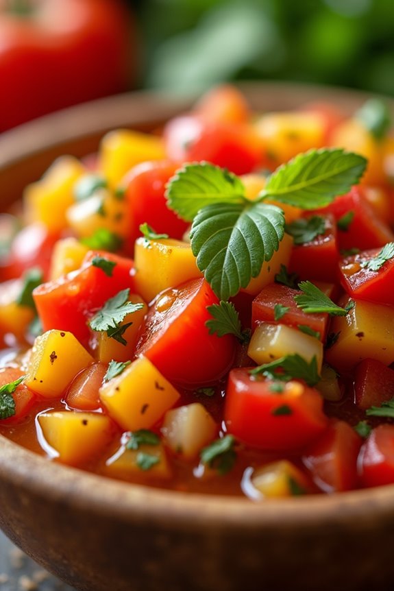 colorful bell pepper salsa