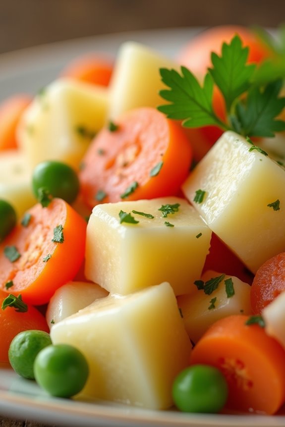 colorful creamy vegetable salad