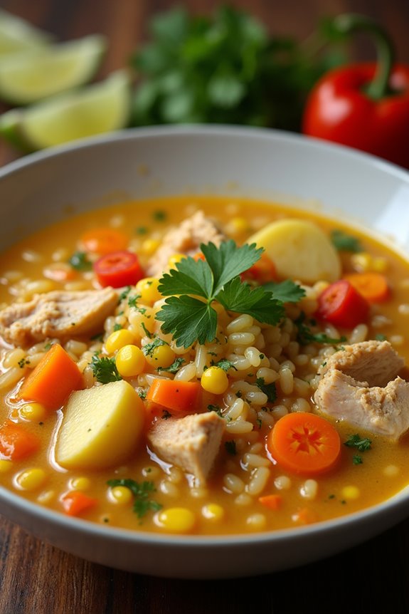 comforting chicken rice soup