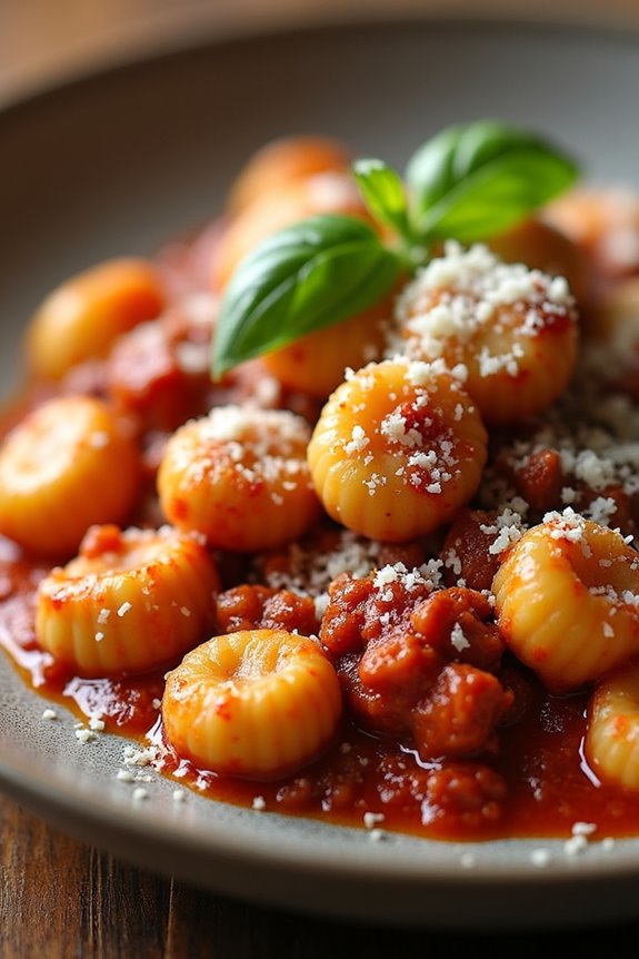 comforting gnocchi with bolognese