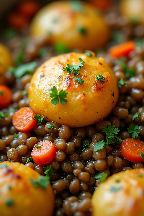 comforting lentil potato casserole