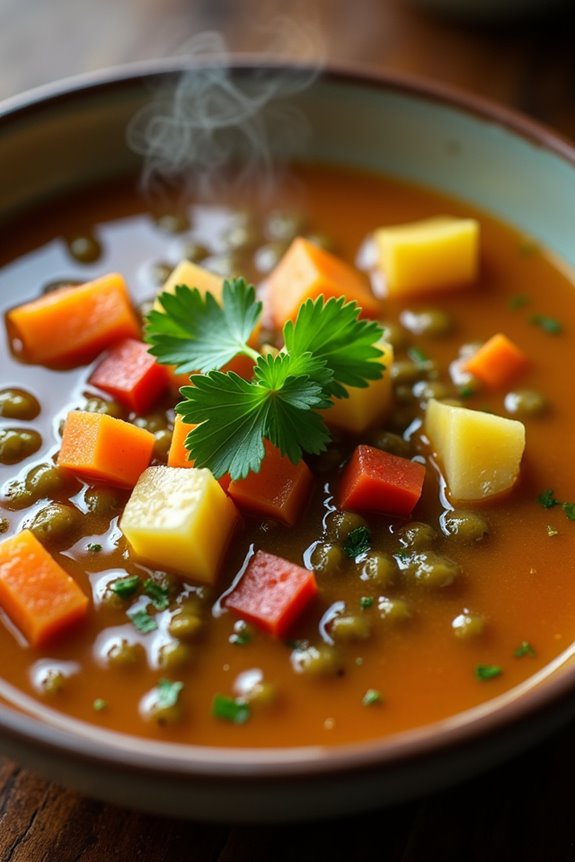 comforting nutritious lentil soup