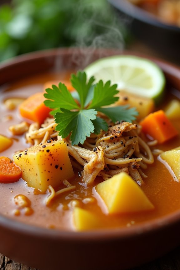 comforting plantain chicken soup