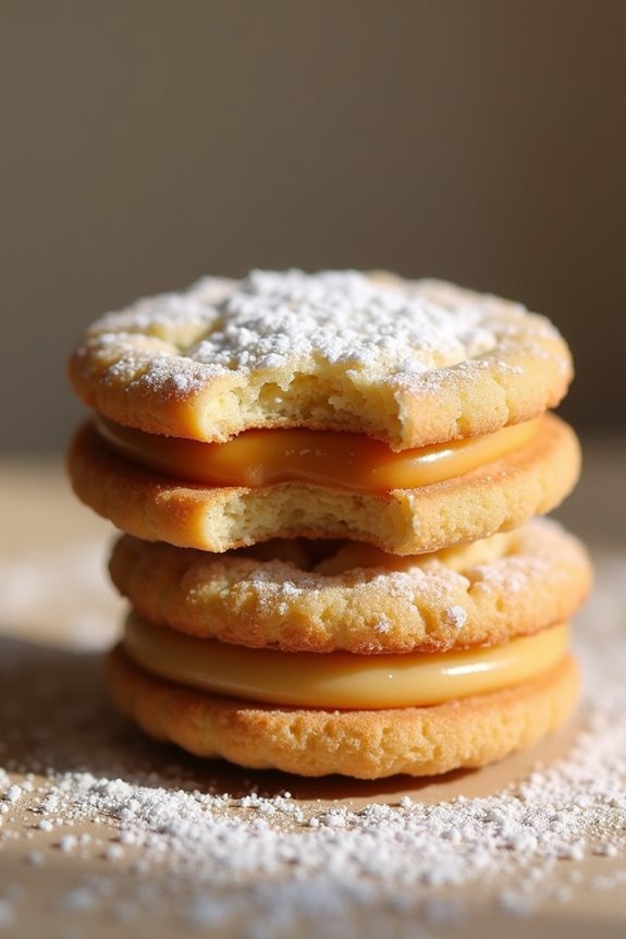 cornstarch cookies with dulce de leche