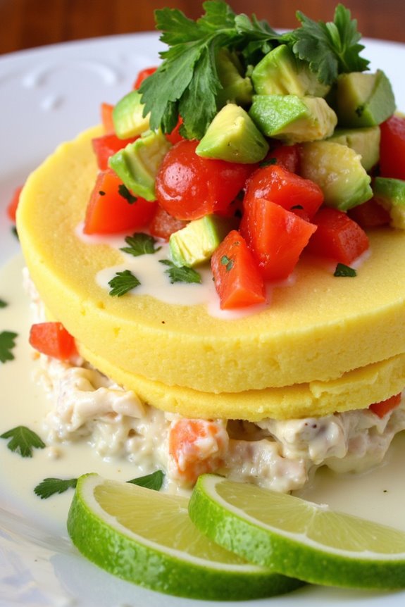 crab filled citrus potato dish
