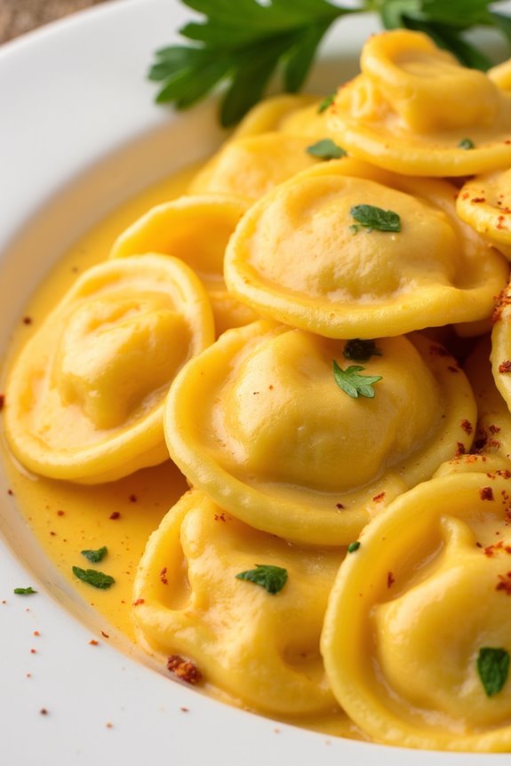 creamy beer infused tortellini dish