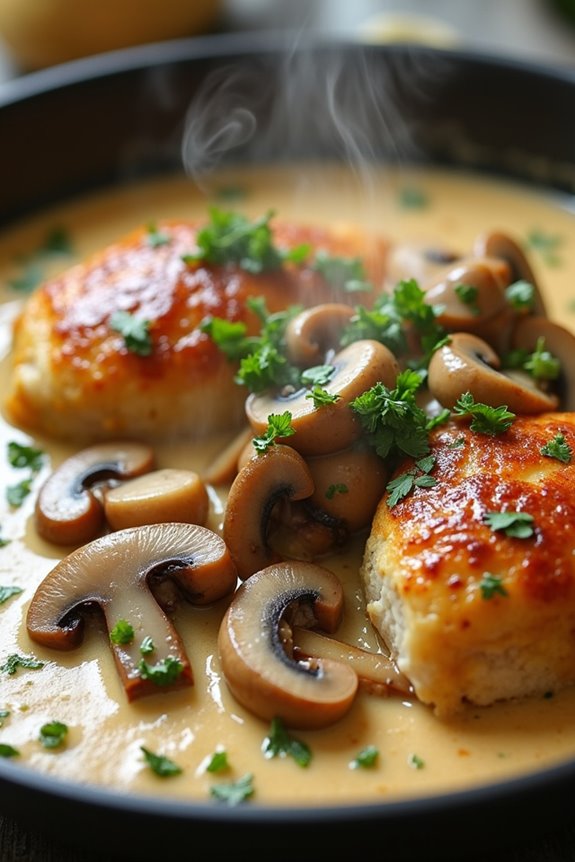 creamy chicken mushroom delight