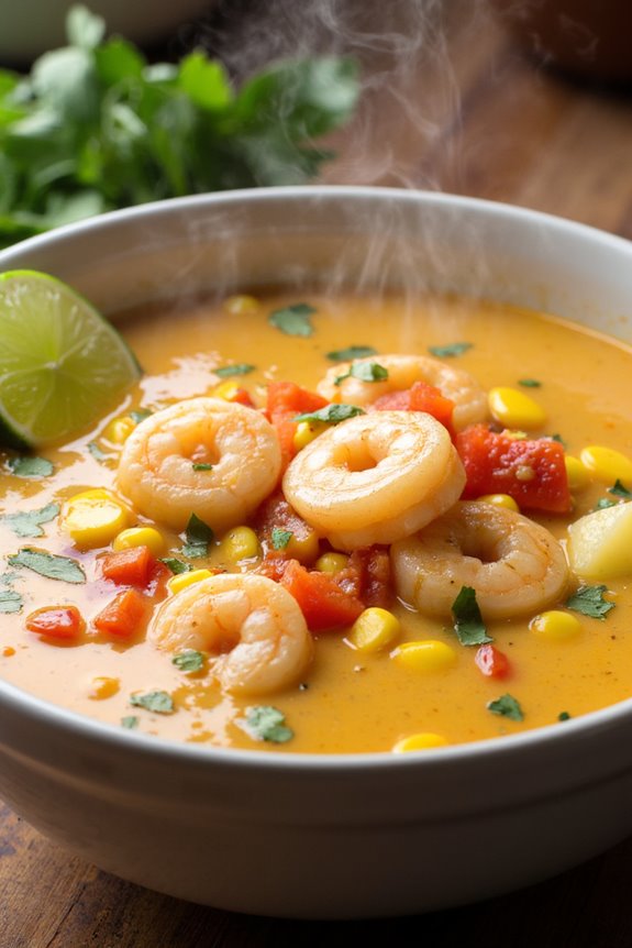 creamy coconut shrimp chowder